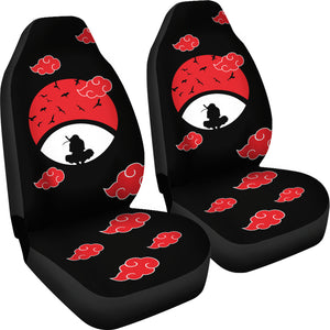 Naruto Anime Car Seat Covers - Itachi Moon Sitting Uchiha Symbol Akatsuki Cloud Seat Covers Ci101601