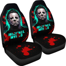 Load image into Gallery viewer, Horror Movie Car Seat Covers | Michael Myers Portrait Green Vapor Seat Covers Ci090921