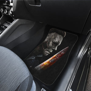 Horror Movie Car Floor Mats | Michael Myers Stone Face With Knife Car Mats Ci090721