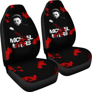 Horror Movie Car Seat Covers | Michael Myers Red Blood Black White Seat Covers Ci090321