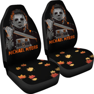 Horror Movie Car Seat Covers | Michael Myers Vintage Maple Leaf Color Seat Covers Ci090421