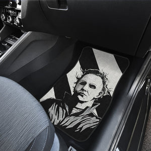 Horror Movie Car Floor Mats | Michael Myers Black And White Portrait Car Mats Ci090921