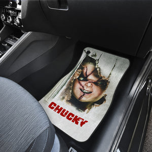 Horror Movie Car Floor Mats - Scary Chucky Face Behind The Wall Car Mats Ci091605
