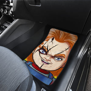 Horror Movie Car Floor Mats - Chucky Doll With Knife Fire Car Mats Ci091601