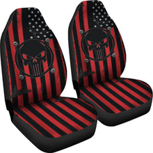 Load image into Gallery viewer, The Punisher Car Seat Covers  American Flag Grunge Car Accessories Ci220819-4