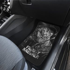 Horror Movie Car Floor Mats | Freddy Krueger Portrait Black White Car Mats Ci083021