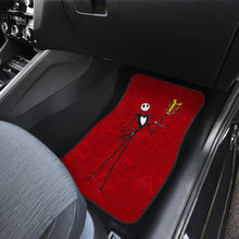Load image into Gallery viewer, Nightmare Before Christmas Cartoon Car Floor Mats - Jack Skellington Holding Gift Red Snowflake Car Mats Ci101104