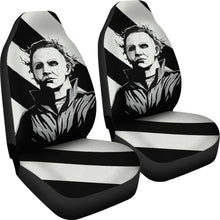 Load image into Gallery viewer, Horror Movie Car Seat Covers | Michael Myers Black And White Portrait Seat Covers Ci090921