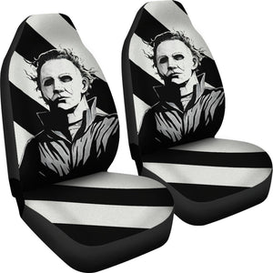 Horror Movie Car Seat Covers | Michael Myers Black And White Portrait Seat Covers Ci090921