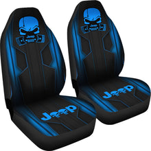 Load image into Gallery viewer, Jeep Skull Cosmos Blue Car Seat Covers Car Accessories Ci220602-08