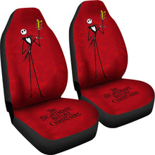 Load image into Gallery viewer, Nightmare Before Christmas Cartoon Car Seat Covers - Jack Skellington Holding Gift Red Snowflake Seat Covers Ci101104