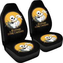 Load image into Gallery viewer, Nightmare Before Christmas Cartoon Car Seat Covers - Jack Skellington And Zero Dog Yellow Moon Artwork Seat Covers Ci101304