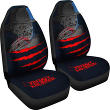 Load image into Gallery viewer, Horror Movie Car Seat Covers | Freddy Krueger Claw Blue Theme Seat Covers Ci082621