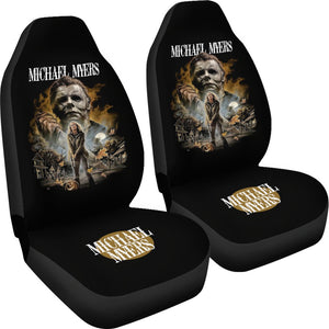 Horror Movie Car Seat Covers | Michael Myers And Laurie Strode Slilent Town Seat Covers Ci090321