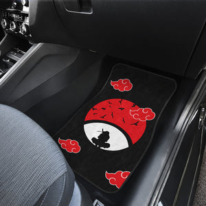 Naruto Anime Car Floor Mats - Itachi Moon Sitting Uchiha Symbol Akatsuki Cloud Car Mats Ci101601