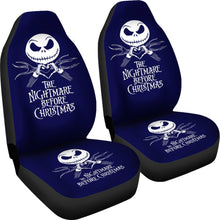 Load image into Gallery viewer, Nightmare Before Christmas Cartoon Car Seat Covers - Jack Skellington Heart Hand Sign Dark Blue Seat Covers Ci100802