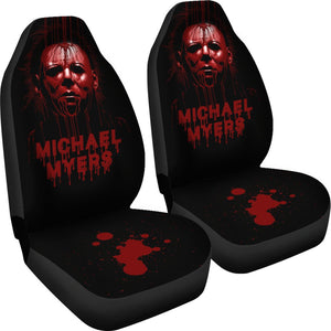 Horror Movie Car Seat Covers | Michael Myers Bleeding Red Face Seat Covers Ci090621