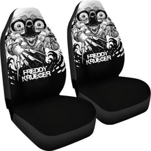 Load image into Gallery viewer, Horror Movie Car Seat Covers | Freddy Krueger Claw Glove Black White Scary Eyes Seat Covers Ci090121