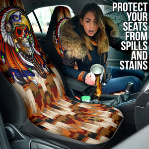 Skull Native American Car Seat Covers Car Accessories Ci220419-05