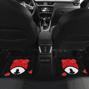 Naruto Anime Car Floor Mats - Itachi Moon Sitting Uchiha Symbol Akatsuki Cloud Car Mats Ci101601