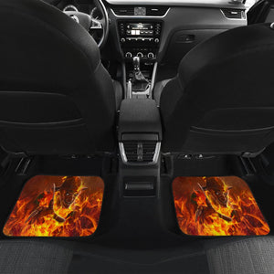 Horror Movie Car Floor Mats | Scary Freddy Krueger Flaming In Fire Car Mats Ci083021