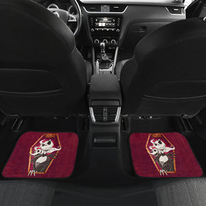 Nightmare Before Christmas Cartoon Car Floor Mats - Jack Skellington Smiling With Zero Dog Red Car Mats Ci100903