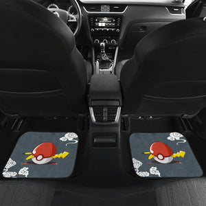 Pokemon Anime Car Floor Mats - Pikachu Sleeping In Pokeball Cloud Patterns Car Mats Ci110302