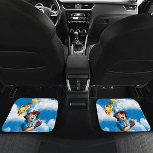 Pokemon Anime  Car Floor Mats - Ask Ketchum Satoshi And Pikachu Fighting Blue Sky Car Mats Ci111002