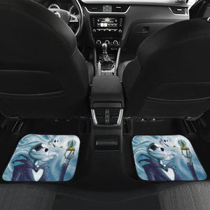 Nightmare Before Christmas Cartoon Car Floor Mats - Jack Holding Snowball With Zero Dog Car Mats Ci092901