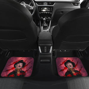 Horror Movie Car Floor Mats | Freddy Krueger Claw Red Theme Car Mats Ci082621