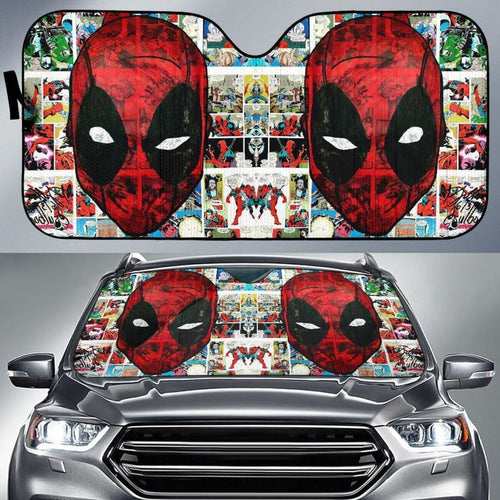 Funny Comic Deadpool Face Auto Sun Shade Nh06 Universal Fit 111204 - CarInspirations