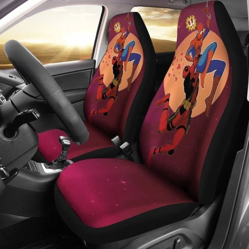 Funny Deadpool & Spiderman Car Seat Covers Gift Idea Universal Fit 194801 - CarInspirations