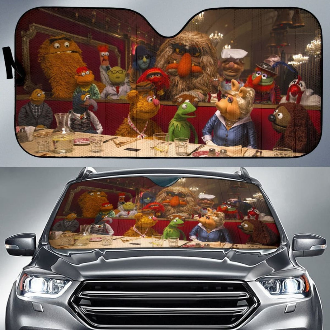 Funny Muppets In Restaurant Auto Sun Shade Nh07 Universal Fit 111204 - CarInspirations
