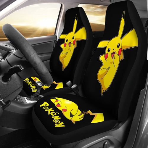 Funny Pikachu Pokemon Anime Fan Gift Car Seat Covers H200221 Universal Fit 225311 - CarInspirations
