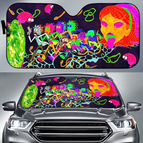 Funny Rick & Morty Colorful Cartoon Auto Sun Shade Nh07 Universal Fit 111204 - CarInspirations
