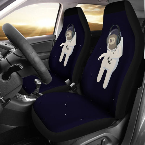 Funny Sloth Listening To Music On Headphones Zootopia Car Seat Covers Lt04 Universal Fit 225721 - CarInspirations