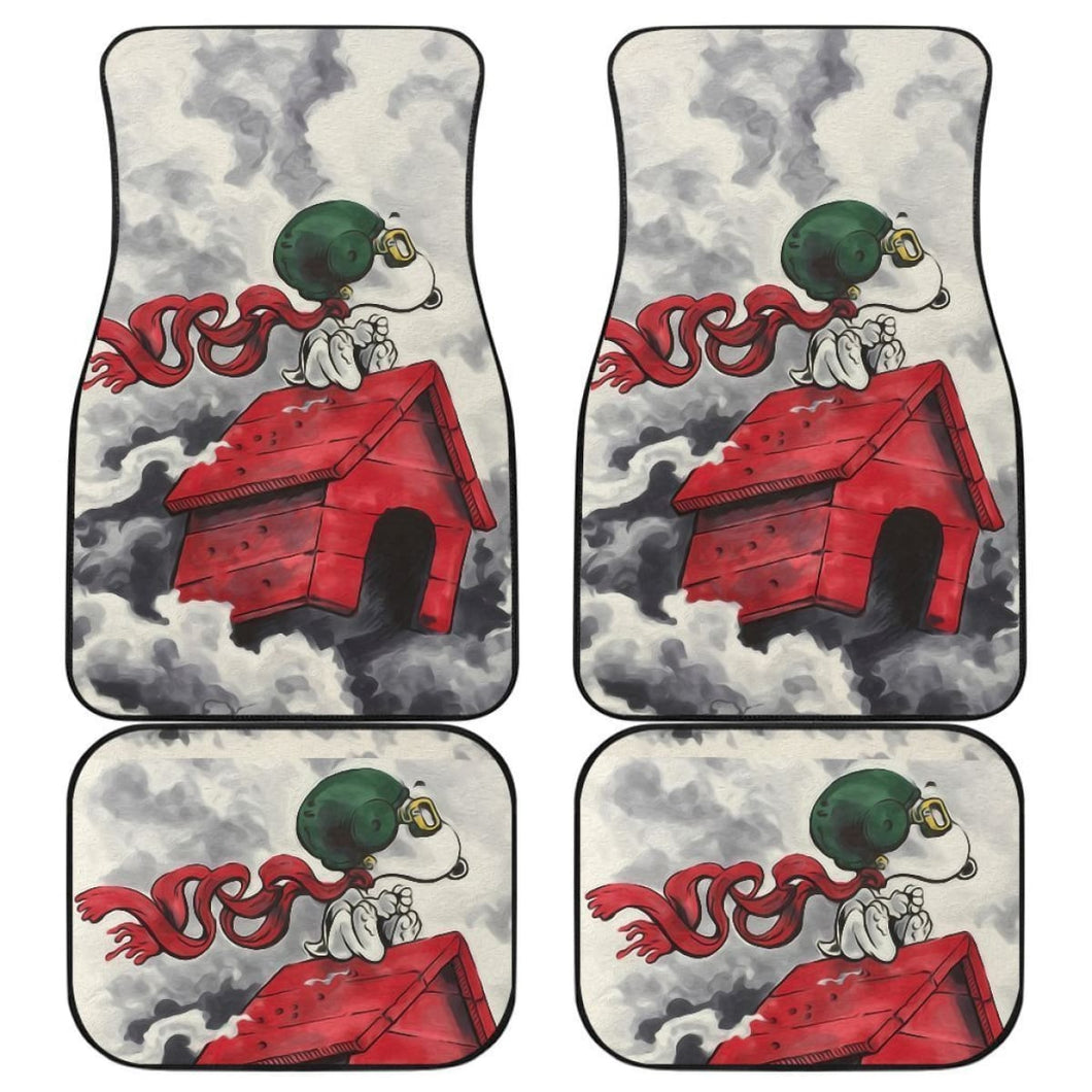 Funny Snoopy Flying Ace Car Floor Mats For Fan Mn05 Universal Fit 111204 - CarInspirations