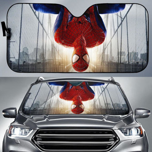 Funny Spider-Man Auto Sun Shade Nh07 Universal Fit 111204 - CarInspirations