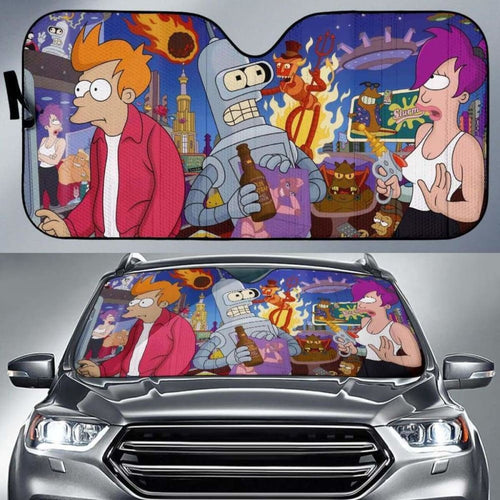 Futurama Cartoon Car Sun Shades 918b Universal Fit - CarInspirations