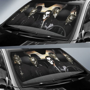 Ghost Band Car Auto Sun Shade For Metal Fan Gift Idea Universal Fit 174503 - CarInspirations