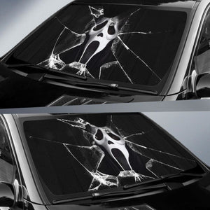 Ghostface Car Auto Sun Shade Broken Glass Style Universal Fit 174503 - CarInspirations