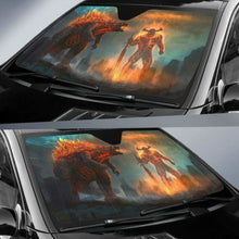 Load image into Gallery viewer, Godzilla Vs Surtur Car Sun Shades 918b Universal Fit - CarInspirations