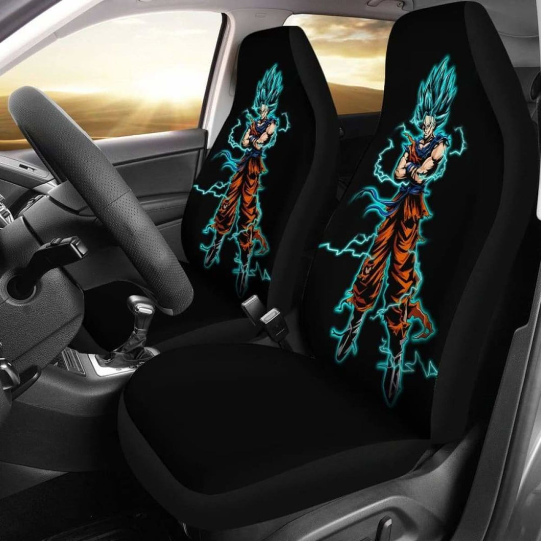 Goku Blue Car Seat Covers 1 Universal Fit - CarInspirations
