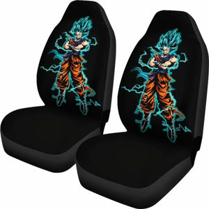 Goku Blue Car Seat Covers 1 Universal Fit - CarInspirations
