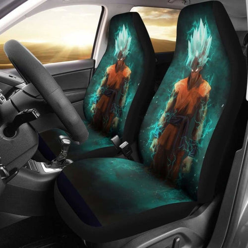 Goku Blue Car Seat Covers 4 Universal Fit - CarInspirations