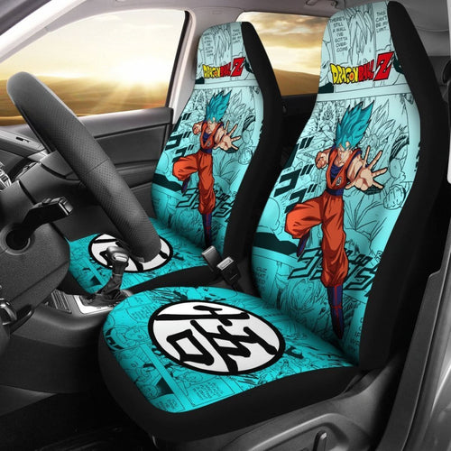 Goku Blue Dragon Ball Z Car Seat Covers Manga Mixed Anime Universal Fit 194801 - CarInspirations