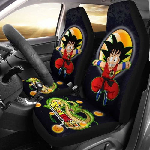 Goku Jumping Shenron Dragon Ball Anime Car Seat Covers Universal Fit 051012 - CarInspirations