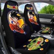 Load image into Gallery viewer, Goku Kick Shenron Dragon Ball Anime Car Seat Covers 2 Universal Fit 051012 - CarInspirations