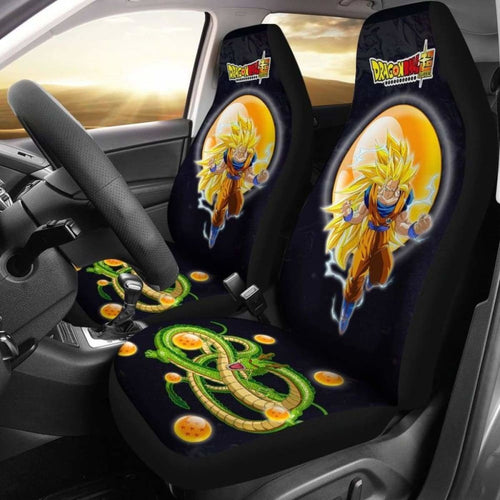 Goku Super Saiyan 3 Shenron Dragon Ball Anime Car Seat Covers 2 Universal Fit 051012 - CarInspirations