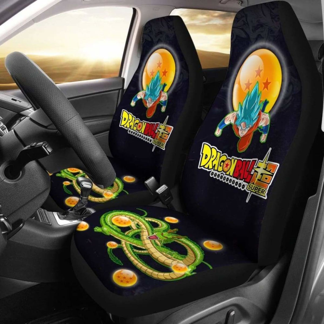Goku Super Saiyan Blue Shenron Dragon Ball Anime Car Seat Covers 2 Universal Fit 051012 - CarInspirations